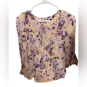Floral Purple and Cream Women's Top.